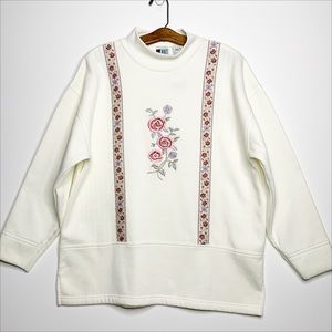 Bold Spirit Women's Floral Embroidered Sweatshirt